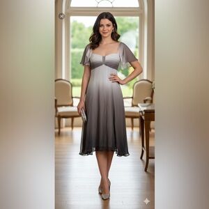 Karen Millen Silk Ombré Flutter Sleeve Fairy Dress Size 4